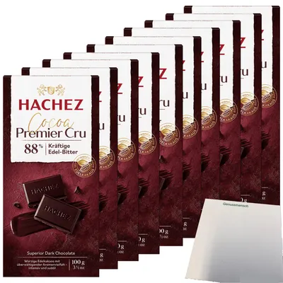 Produktbild von Hachez Schokolade Cocoa Premier Cru 88% VPE (10x100g Tafel) + usy Block