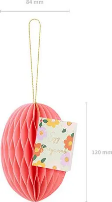Image de Oeuf en papier nid d'abeille, rose, 12 cm