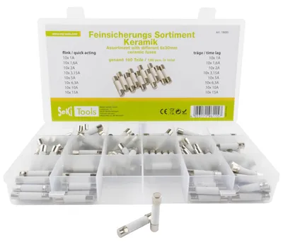 Produktbild von Feinsicherungs Sortiment 6x30 Keramik 160 Teile