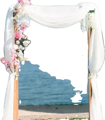 Immagine prodotto di Tende ad arco per matrimoni, chiffon trasparente, 70 x 550 cm, sfondo elegante, 70x550CM