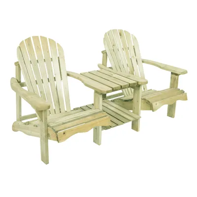 Image de AXI | Valerie Chaise de Jardin, Table intégrée, Bois Naturel, 175 cm | Transat, 2 personnes | Salon Exterieur | Fabriqué en EU, Epicéa