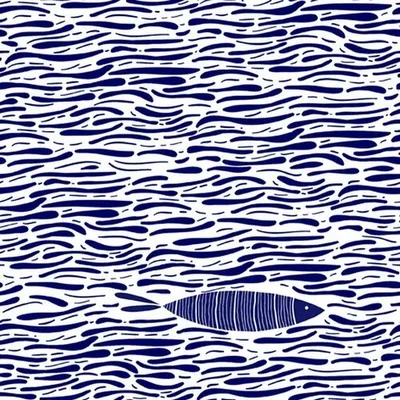 Produktbild von 20 Servietten Ocean Surface - Fisch in Wellen 33x33cm