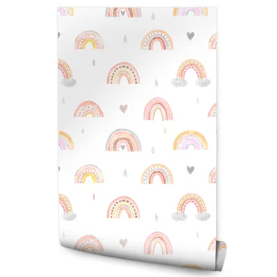 Produktbild von Muralo Vlies Tapete REGENBOGEN Wolken Herzen Aquarell Wandtapete für Kinderzimmer