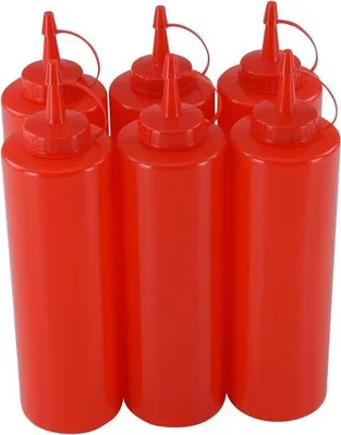 Produktbild von 6er Set Quetschflasche Rot 0,70 Liter