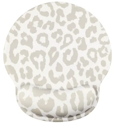 Immagine prodotto di Tappetino per mouse ergonomico con motivo leopardo e poggiapolsi, base in silicone antiscivolo
