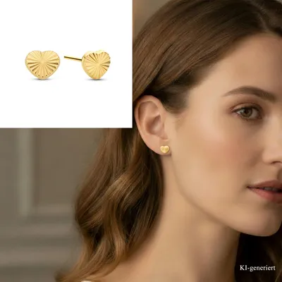 Produktbild von Damen Ohrstecker Herz echt Gold 333 (8 kt)