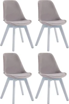 Image de lot de 4 chaises visiteurs Borneo velours
