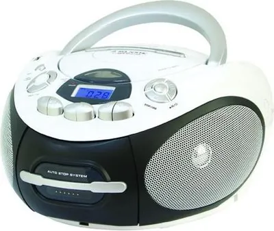 Image de Nouveau Majestic AH2387R Lecteur CD portable MP3 USB Cassette Noir et Blanc