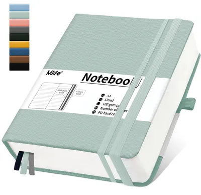 Image de Cahier A4 ligné, 360 pages, 100 g/m², couverture rigide, bleu-vert