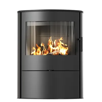 Produktbild von Kaminofen aus stahl KRATKI AB/S/2/ROLLO Ø 150 10 kW schwarz Verkleidung