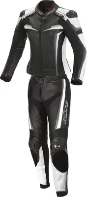 Image de Büse Mille 2-pièces combinaison cuir moto femme, noir/blanc, 38