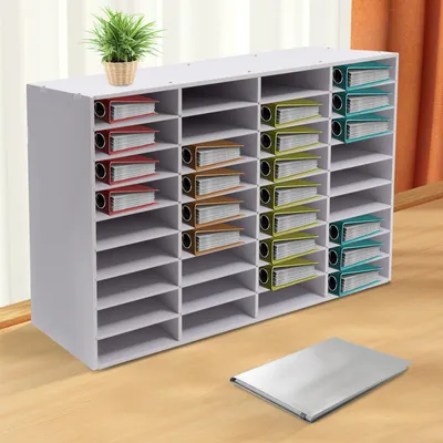 Produktbild von Dokumentenablage Dokumentenhalter Zeitschriftenständer 36 Fächer  MDF Briefablage  Schreibtisch Organizer Briefablage Büro Postfach Datei Halter