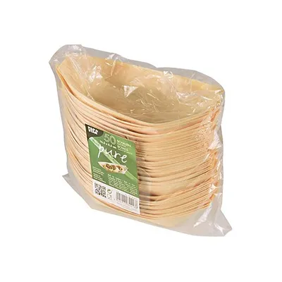 Obrázok produktu pre Papstar jednorazové drevené podnosy na jedlo pre prsty 165 x 85 mm 50 kusov