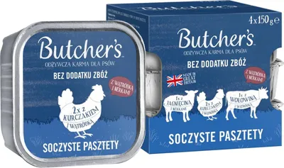 Obrázok produktu pre Butchers Original s pečeňou a obličkami pre psov 4x150g
