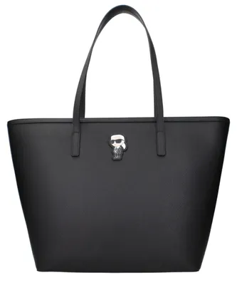 Image de Karl Lagerfeld cabas Ikonik noir, grain croisé, polyuréthane