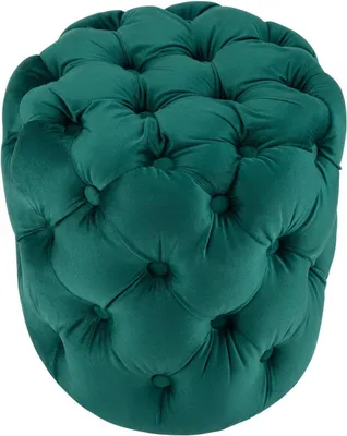 Produktbild von Samt Ottoman Chesterfield – Fußhocker, Pouf – elegantes Design, leicht zu reinigen