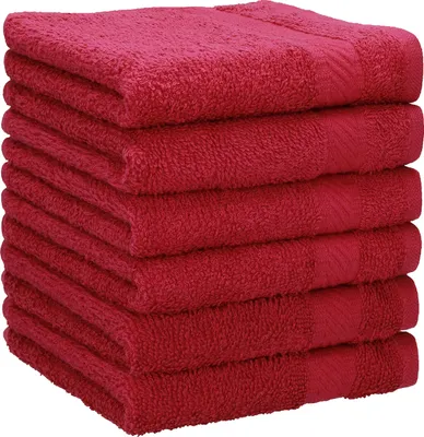 Produktbild von Betz 6 Stück Handtücher 50x100 cm PALERMO 100% Baumwolle  Farbe: cranberry