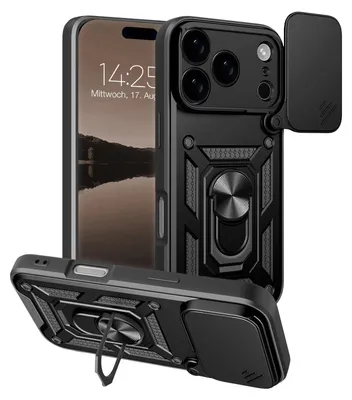 Produktbild von Armor Handyhülle für Apple iPhone 17 Pro Max Kameraschutz Handy Panzer Case Cover Schutzhülle Outdoor Farbe: Schwarz