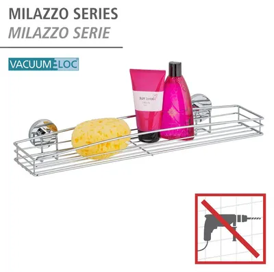 Obrázok produktu pre WENKO Maxi kúpeľňová polica MILAZZO bez vŕtania Policové doplnky Sprcha Hosť WC