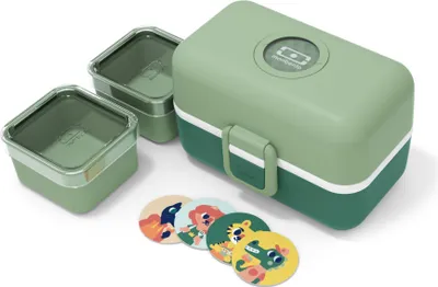 Produktbild von MONBENTO Kinder Brotdose TRESOR 16 x 9.2cm Grün  Lunch Bentobox 0.8L