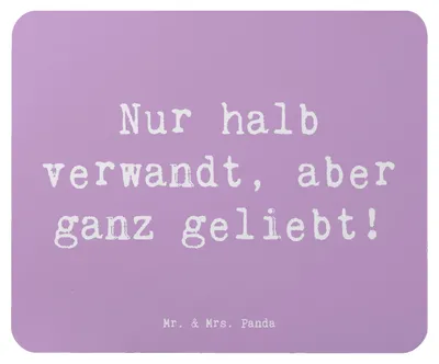 Produktbild von Mr. & Mrs. Panda Mouse Pad Spruch Halbbruder Liebe - Lavendeltraum - Geschenk, Familie, Zusammenhalt, computer mauspad, Geburtstage, einzigartige Designs, Geschwister