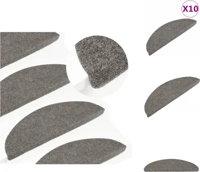 Zdjęcie produktu dla vidaXL Maty pod stopnie samoprzylepne 10 szt. Szare 56x17x3 cm - Maty na stopnie