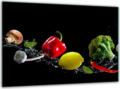 Produktbild von Glas Herdabdeckplatten Schneidebrett Universal 30x22cm Gemüse