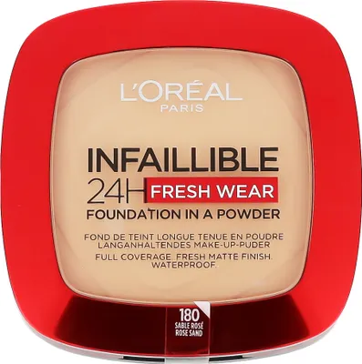Produktbild von L'Oréal Paris Infaillible Fresh Wear 24H Puder Make-up, Farbton 180 Rose Sand, 9g