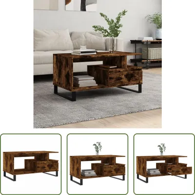 Produktbild von The Living Store Couchtisch Räuchereiche 90x49x45 cm Holzwerkstoff