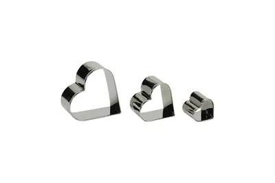 Produktbild von Ausstechform Dessertring Teigausstecher Garnierausstecher Herz 3er Set Edelstahl