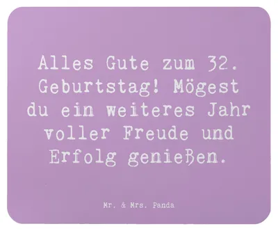 Produktbild von Mr. & Mrs. Panda Mauspad Spruch 32. Geburtstag - Lavendeltraum - Geschenk, Mousepad, Erfolg, mausteppich, Lebensjahr, Mouse Pad, Jubiläum, Alter, pc mausunterlage
