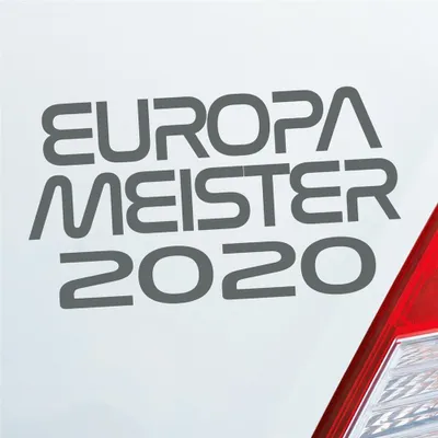 Produktbild von Auto Aufkleber Europameister 2020 18x10 cm Grau Sticker Heckscheibenaufkleber