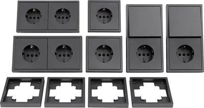 Produktbild von Schalter und Steckdosen Set McPower Shallow Standard 20-teilig anthrazit Steckanschluss
