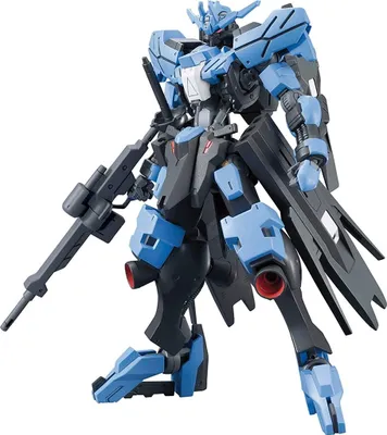 A model of a Gundam robot with a rifle.