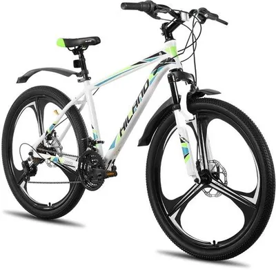 Productafbeelding van 26-inch Mountainbike voor volwassenen, Aluminium frame met 18 versnellingen, Geschikt voor heren en dames, Dubbele schijfrem, Wit