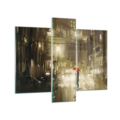 Produktbild von Bilder auf glas - Illustration Katastrophe Städtische Straße Regen - 95x80cm - Glasbilder - Wandbilder - Kunstdruck - Wanddekoration aus Glas - Glas Bilder - Wandbild auf Glas - GCB95x80-3192