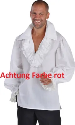 Produktbild von M212243-7-M-A rot Herren Piraten Hemd Mittelalter Gothic Rüschenhemd Gr.M