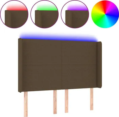 Immagine prodotto di Testiera a LED MarroneScuro147x16x118/128cm inTessuto