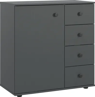 Produktbild von Kombikommode >Chalet< 1 Tür, 4 Schubladen, Graphit - 81x83x41cm (BxHxT)