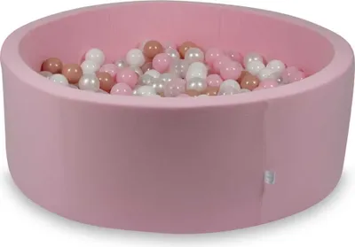 Immagine prodotto di Piscina di palline 110x40cm rosa - Con 500 palline / bianco, grigio, menta chiaro
