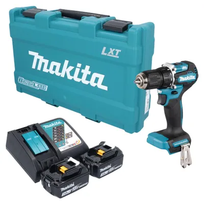 Produktbild von Makita DDF 487 RFK Akku Bohrschrauber 18 V 40 Nm Brushless + 2x Akku 3,0 Ah + Ladegerät + Koffer