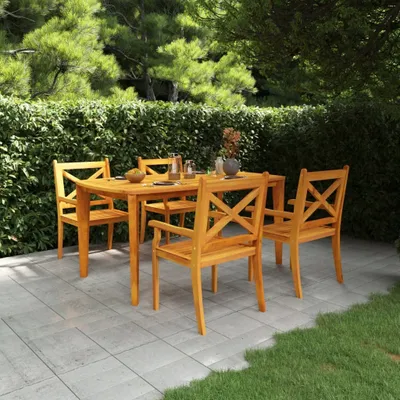 Produktbild von Möbel 5-tlg. Garten-Essgruppe Massivholz Akazie - Balkonmöbel 3058003