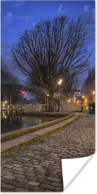 Produktbild von MuchoWow® Poster Paris - Nacht - Bäume 60x120 cm - Wandschmuck
