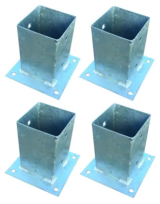 Produktbild von 4x Pfostenträger für Zaunpfosten 9x9cm zum Aufschrauben verzinkt Aufschraubhülse
