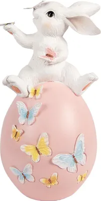Zdjęcie produktu dla Clayre & Eef figurka dekoracyjna królik 16x15x29 cm biały plastik