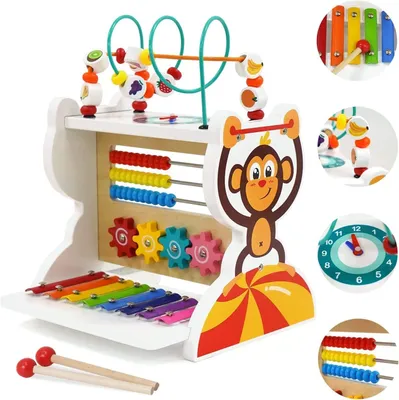 Productafbeelding van Activiteitenkubus 5 in 1, hout, educatief speelgoed voor peuters