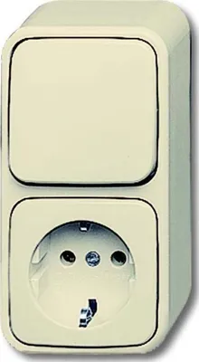Produktbild von BJ Duro 2000 AP Kombinat. 2601/6/2300EAP Schuko + Wechsel senkrecht