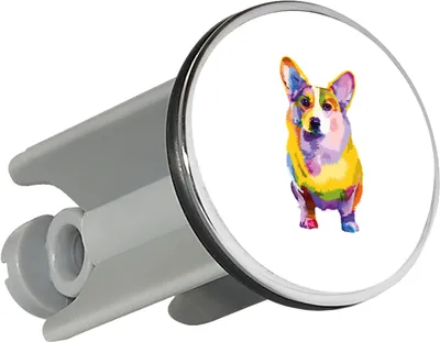 Produktbild von Huuraa Waschbeckenstöpsel Corgi Colorful 4cm höhenverstellbar Abflussstopfen Geschenkidee
