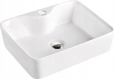 A white ceramic sink on a white background.
