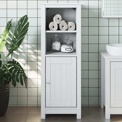 Produktbild von "im Angebot" Badschrank BERG Weiß 40x34x110 cm Massivholz Kiefer - Badezimmer CC16468